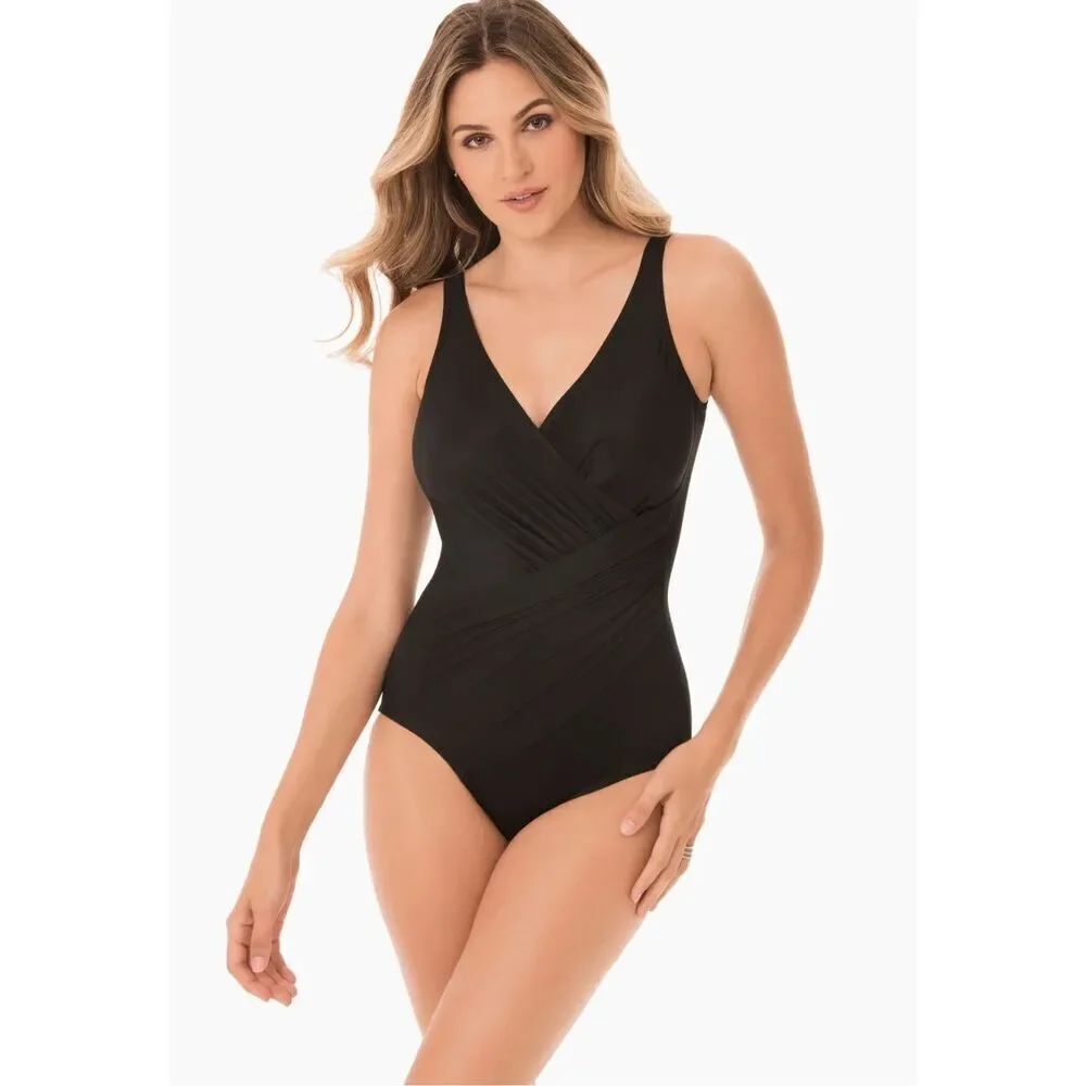 Miraclesuit NWT size 16W black one piece swimsuit